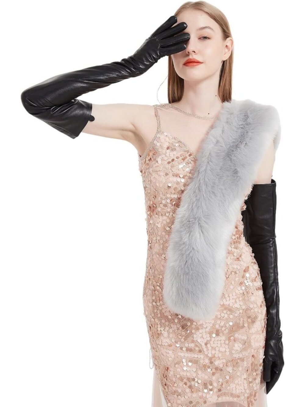 Elegant Long Leather Gloves for Women | Opera Style, Soft Sheep Leather, Chic